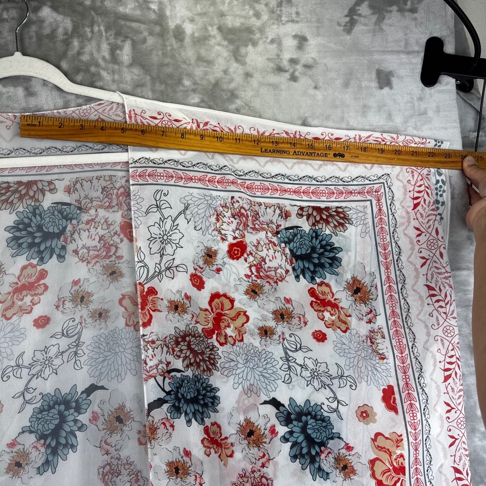 Unbranded Floral Kimono Cover Up Women One Size White Multicolor Draped (1685) - Picture 6 of 8